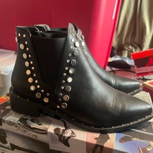 Studded Black Ankle Boots